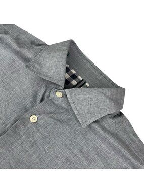 Kent & Curwen Men’s 100% Cotton Tailored Fit L/S Dress Shirt Gray • Medium